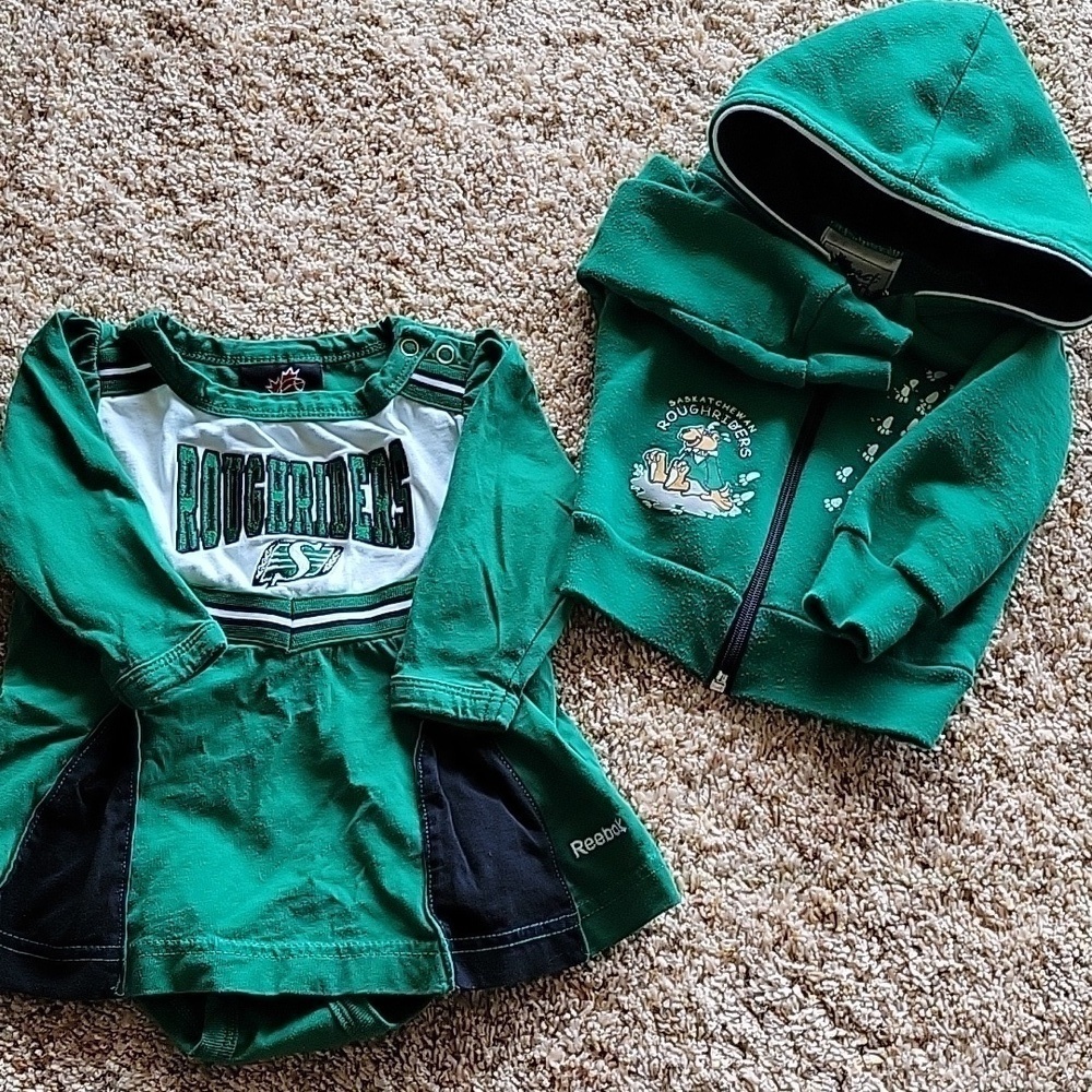 Saskatchewan Roughrider lot, 2 pieces, euc
